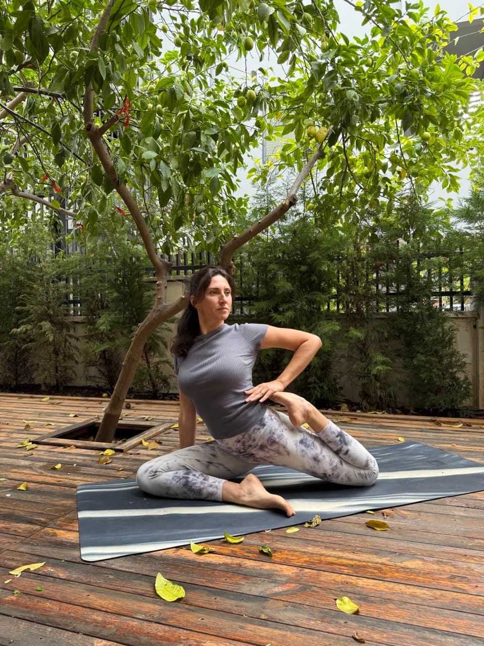 Outdoor yoga practice